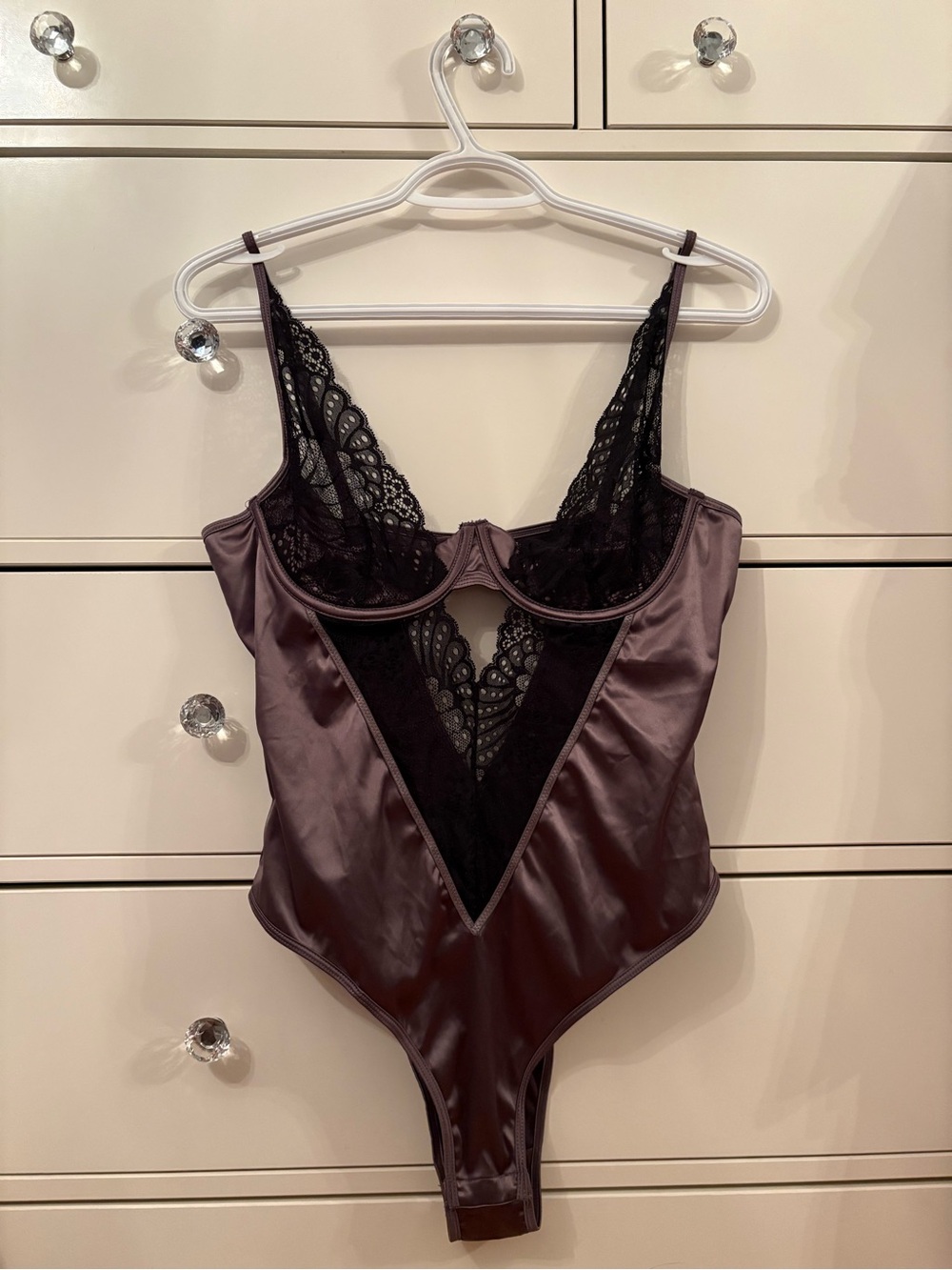 OH LA LA CHERI Satin & Lace Bodysuit